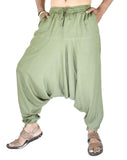 Whitewhale Men's Rayon Solid Harem Pants Yoga Trousers Hippie Pant
