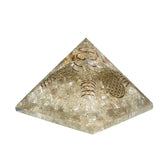 White Whale Reiki Healing Crystal Energy Generator Pyramid The Flower Of Life Symbol Orgonite Energy Generator Stone