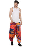 Whitewhale Mens Cotton Printed Harem Pants Pockets Yoga Trousers Hippie
