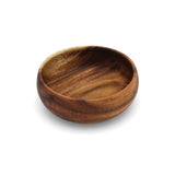 White Whale Wooden Round Calabash Bowl 6-Inch