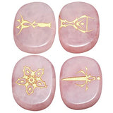 White Whale 4 pcs Engraved Tarot Symbol Palm Stones Reiki Balancing