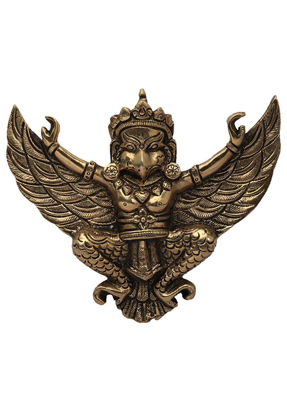White Whale Brass Garuda Dev Wall Statue Murti 6