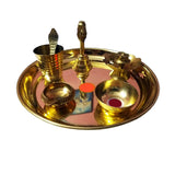 White Whale Indian Special Brass Pooja Thali Set for Pooja Decorative Complete Occasional
