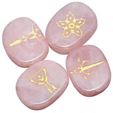 White Whale 4 pcs Engraved Tarot Symbol Palm Stones Reiki Balancing