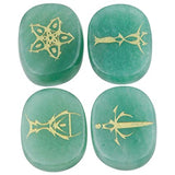 White Whale 4 pcs Engraved Tarot Symbol Palm Stones Reiki Balancing