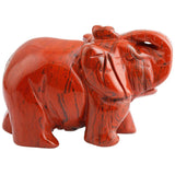 Whitewhale Healing Crystal Guardian Red Jasper Elephant Pocket Stone Figurines Carved Gemstone