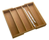 White Whale Drawer Dividers silverware tray Expandable Utensil Cutlery Tray Wooden Adjustable Flatware Organizer Kitchen Storage Holder for Knives Forks Spoons Accessories Gadgets