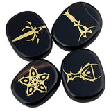 White Whale 4 pcs Engraved Tarot Symbol Palm Stones Reiki Balancing