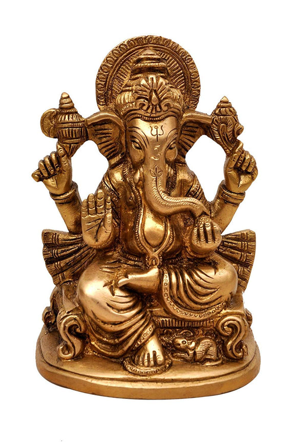 White Whale Brass Hindu God Lord Ganesha Bhagwan Lord Ganesha Idol Statue Murti 5