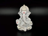 White Whale Lord Ganesha Statue for Car Dashboard God Ganesh Murti Ganpati Idol Figurine Gifts Home Décor