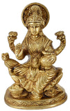 Whitewhale Brass Lakshmi Idol Hindu Lakshmi Goddess Statue Home Office Showpiece Decor.