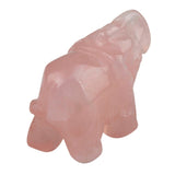 Whitewhale Healing Crystal Guardian Rose Quartz Elephant Pocket Stone Figurines Carved Gemstone