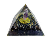 White Whale Angel Orgone Pyramid Gemstone Reiki Healing Black Tourmaline Orgone