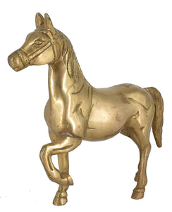 White Whale Antique Finish Horse Brass Showpiece Religious Strength Sculpture Idol