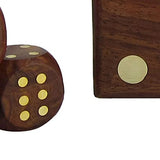 White Whale Handmade Wooden Game Dice Box With Five Dice Gifts For Christmas