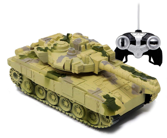 White Whale Remote Control Army Battle Tank 360 Rotating Turret with Light Sound Toy for Boys