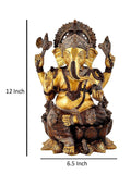 White Whale Lord Ganesh Murti Ganesha Idol Ganpati Bhagwan Brass Statue for Home Decoration Showpiece