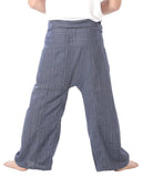 Whitewhale Stripe Cotton Fisherman Pants Casual Hippie Dance Tai Chi Yoga Pants