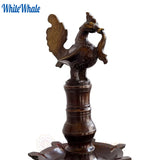 White Whale Brass Mangalam Kamatha Kamakshi Lamps (Auspicious Tortoise Adorning Vehicle of Goddess Lakshmi) - Tall Temple Lamps