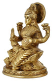 Whitewhale Brass Lakshmi Idol Hindu Lakshmi Goddess Statue Home Office Showpiece Decor.