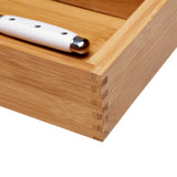 White Whale Drawer Dividers silverware tray Expandable Utensil Cutlery Tray Wooden Adjustable Flatware Organizer Kitchen Storage Holder for Knives Forks Spoons Accessories Gadgets
