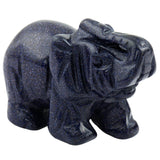 Whitewhale Healing Crystal Guardian Blue Sand Stone Elephant Pocket Stone Figurines Carved Gemstone