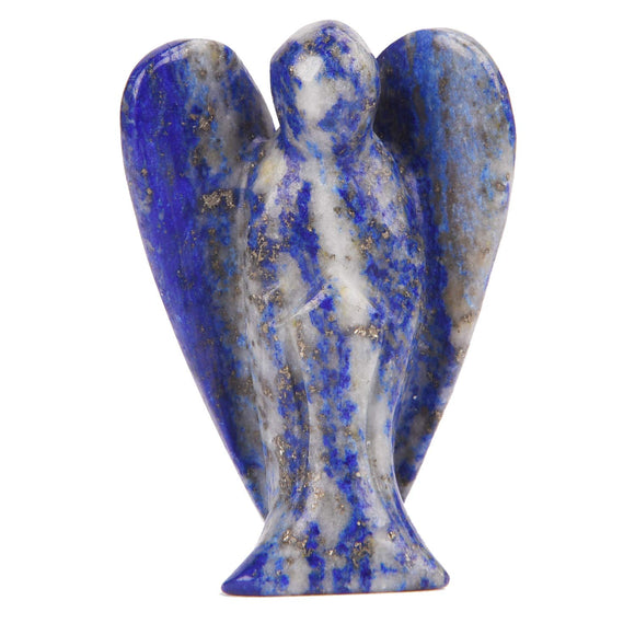 White Whale Lapis Lazuli Healing Crystal Gemstone Carved Pocket Crystal Guardian Angel Figurines -1 Inch.