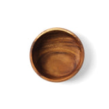 White Whale Wooden Round Calabash Bowl 6-Inch