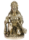 White Whale Brass Hindu God Bajrangbali Bhagwan Hanuman Idol Statue Murti "9"inch