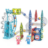 White Whale Magnetic Tiles- Building Blocks | New Design- Electric & Musical Ferris Marble Run | 3D STEAM Toys for Kids Age 6+Year Old Boys Girls | Creative Gift ( Multicolor) (109 Pcs)