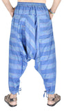 Whitewhale Mens Cotton Stripe Harem Pants Pockets Yoga Trousers Hippie