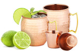 White Whale Handmade 100% Pure copper hammered Moscow Mule mugs  with Shot Glass.
