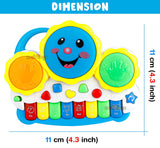 White Whale Toys Drum Keyboard Musical Piano with Flashing Lights Animal Sounds and Songs Battery Operated Toys for Kids (Multi Color) Pack of 1