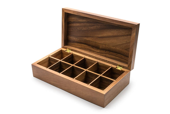 Whitewhale  Tea Box Indian Rosewood Antique Treasure Storage Chest Box for Condiment Spice&Jewellery/Vintage Rustic Keepsake Trinket Organizer With Compartments/Handmade Decorative Sheesham Wood Caddy Tea Bag