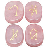 White Whale 4 pcs Engraved Angel Symbol Palm Stones Reiki Balancing