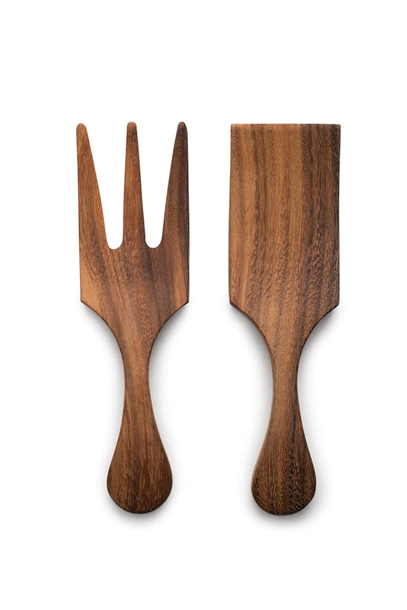 White Whale Wooden Large Farmhouse Salad Utensil Set