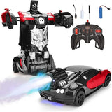 White Whale Remote Control 2 in 1 Convertible Transform Robot Car Water Booster Spray Toy for Kids with Rechargeable Battery