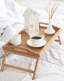 White Whale Wooden Foldable Breakfast Table, Laptop Desk, Bed Table, Serving Tray