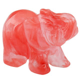 Whitewhale Healing Crystal Guardian Cherry Quartz Elephant Pocket Stone Figurines Carved Gemstone