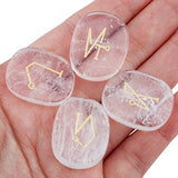 White Whale 4 pcs Engraved Angel Symbol Palm Stones Reiki Balancing