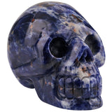 White Whale Healing Crystal Stone Sodalite Human Reiki Skull Figurine Statue Sculptures