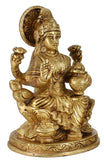 Whitewhale Brass Lakshmi Idol Hindu Lakshmi Goddess Statue Home Office Showpiece Decor.