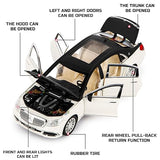 White Whale Metal Die cast Pullback Openable Doors Toy Cars with Flashing Light Musical Sound Car for Gifts Toys for Kids Boys and Girls Children (White)