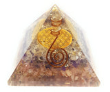 White Whale Reiki Healing Crystal Energy Generator Pyramid The Flower Of Life Symbol Orgonite Energy Generator Stone