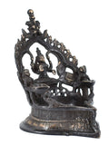 White Whale Brass Lamp Laxmi Vilakku Traditional Diya Oil Deepak for Puja
