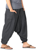 Whitewhale Mens Stripe Cotton Summer Baggy Boho Aladdin Hippie Yoga Harem Pants