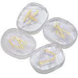 White Whale 4 pcs Engraved Angel Symbol Palm Stones Reiki Balancing