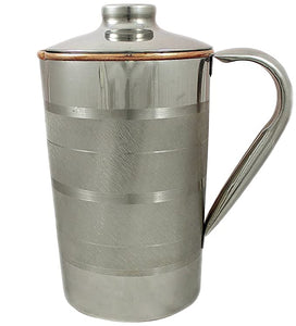 White Whale Pure Copper Luxury Jug  (Outside Steel Jug ) capacity 2100 ml.