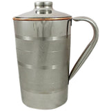 White Whale Pure Copper Luxury Jug  (Outside Steel Jug ) capacity 2100 ml.