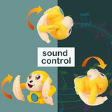 White Whale Dancing Musical Toy for Kids Baby Tumbling Rolling Monkey Doll Toy with Voice Control Sensor Light Music Rotating Arm Sound Toy - Made in India Random Color Dispatch